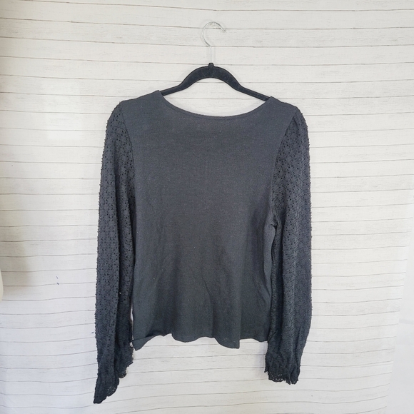 MADEWELL MIXED MEDIA EYELET SLEEVE SHIRT, SZ MEDIUM - Picture 9 of 10